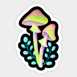 Everyone Know Magic Mushroom With Leaves Over The Next Sticker